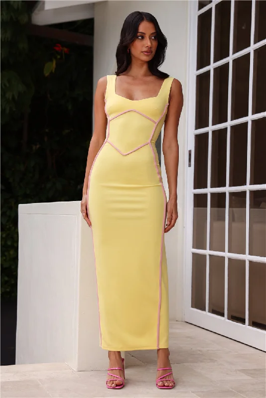 All For Fashion Maxi Dress Yellow