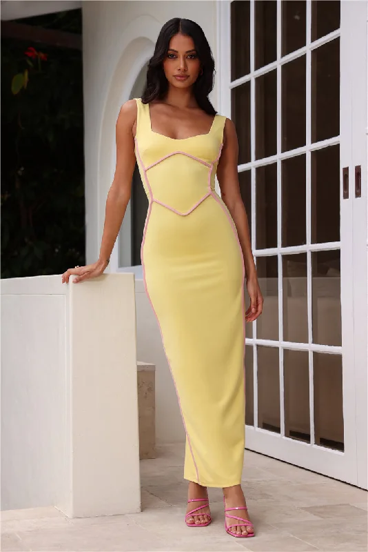 All For Fashion Maxi Dress Yellow