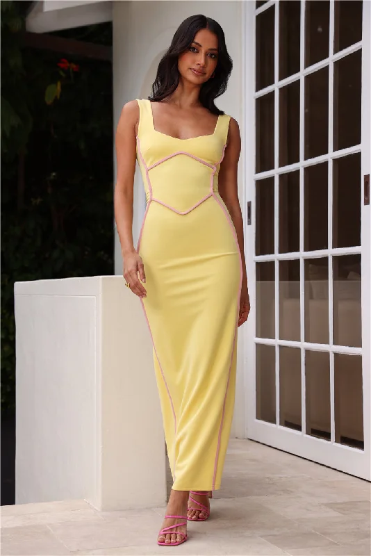 All For Fashion Maxi Dress Yellow