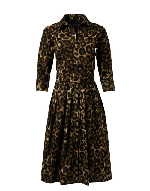 Audrey Leopard Print Stretch Cotton Dress