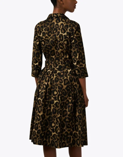 Audrey Leopard Print Stretch Cotton Dress