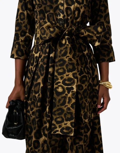 Audrey Leopard Print Stretch Cotton Dress