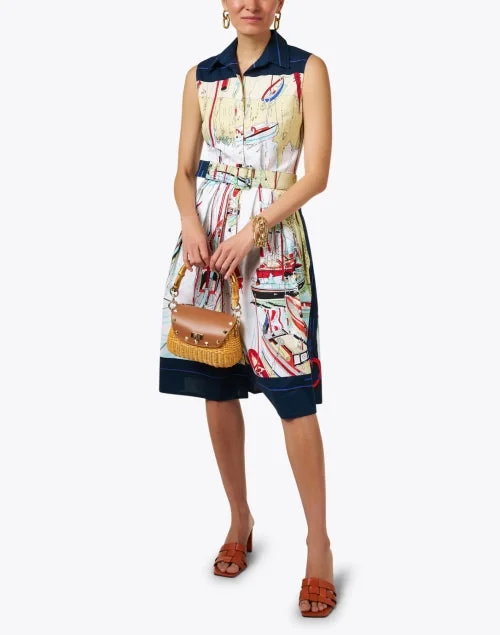 Audrey Multi Boat Print Dress