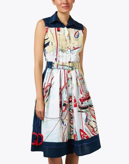 Audrey Multi Boat Print Dress