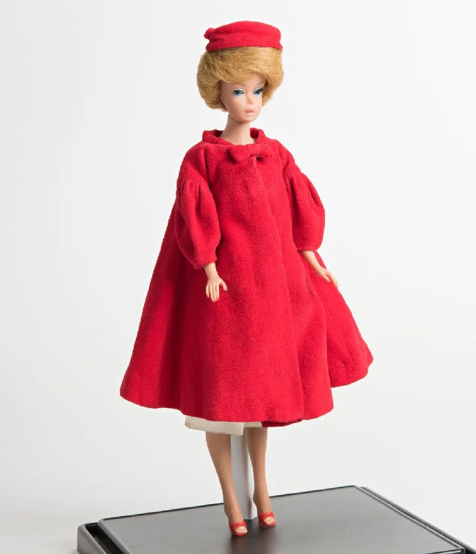 Barbieª x Unique Vintage 1960s Style Red Flare Swing Coat