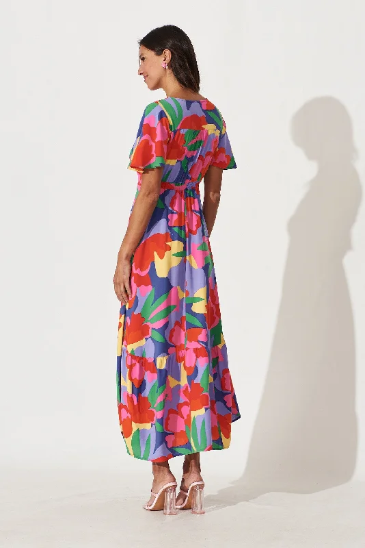 Brightside Maxi Dress In Bright Multi Print