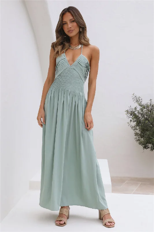 Cross My Heart Maxi Dress Sage