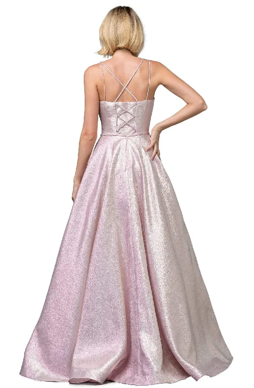 Dancing Queen - 2859 Sleeveless Deep V-neck Ballgown