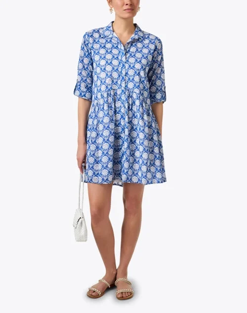 Deauville Blue Print Kariya Shirt Dress