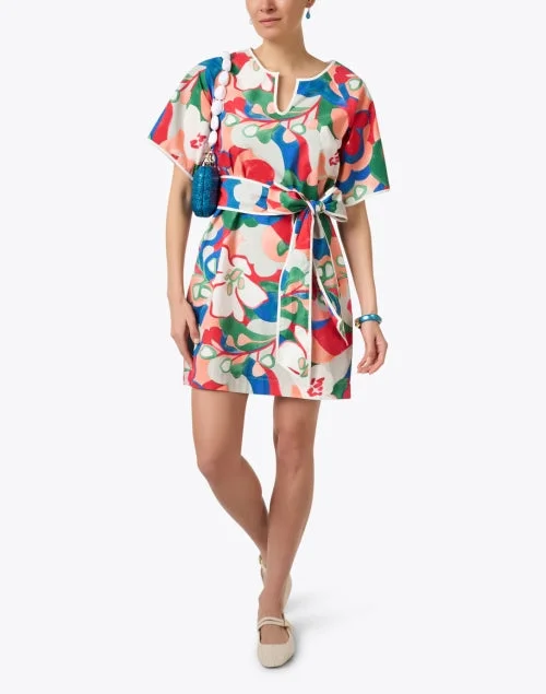 Doris Multi Floral Print Cotton Dress