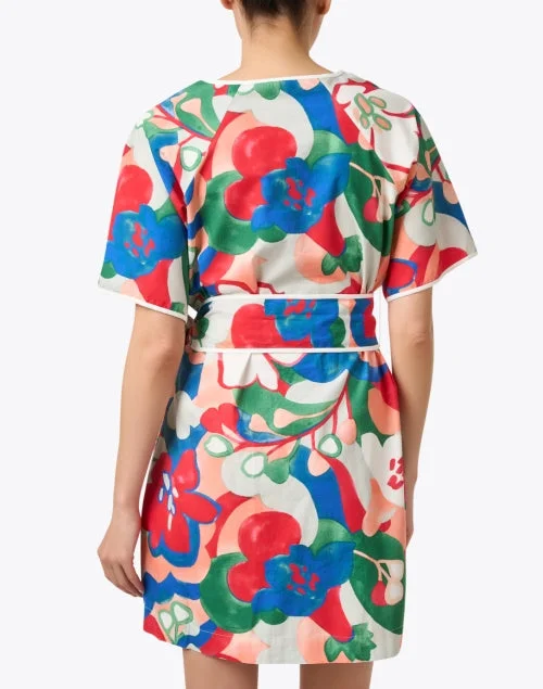 Doris Multi Floral Print Cotton Dress