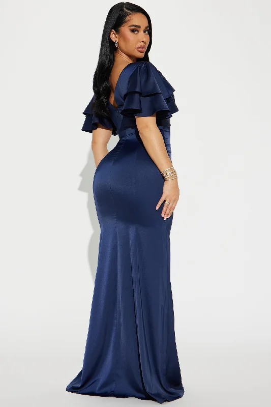 Everlee Satin Gown - Navy