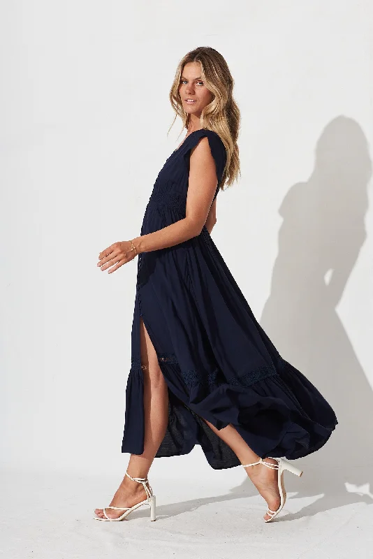 Front Runner Maxi Dress In Navy