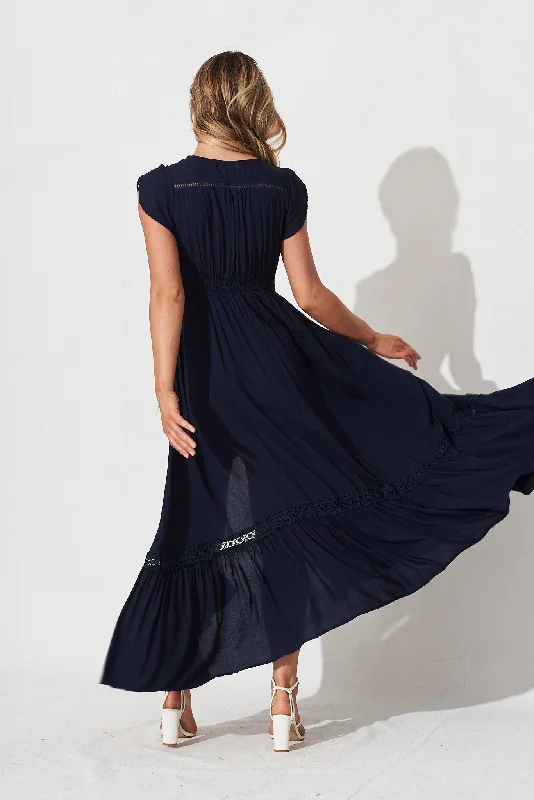 Front Runner Maxi Dress In Navy