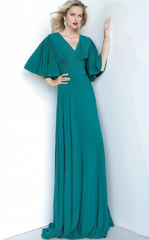 Jovani - 1547 V-Neck Jersey Maxi Dress