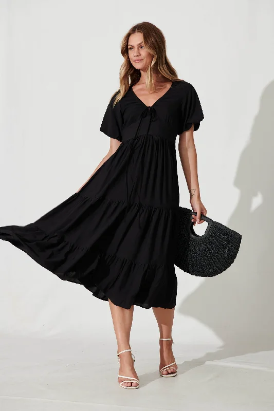 Julia Midi Dress In Black