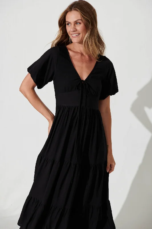 Julia Midi Dress In Black