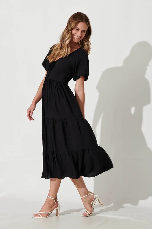 Julia Midi Dress In Black