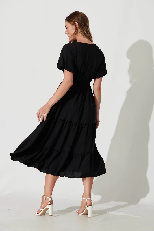 Julia Midi Dress In Black