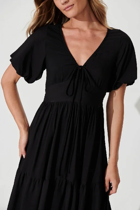 Julia Midi Dress In Black