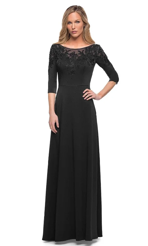 La Femme - 29227 Illusion Bateau A-line Evening Dress