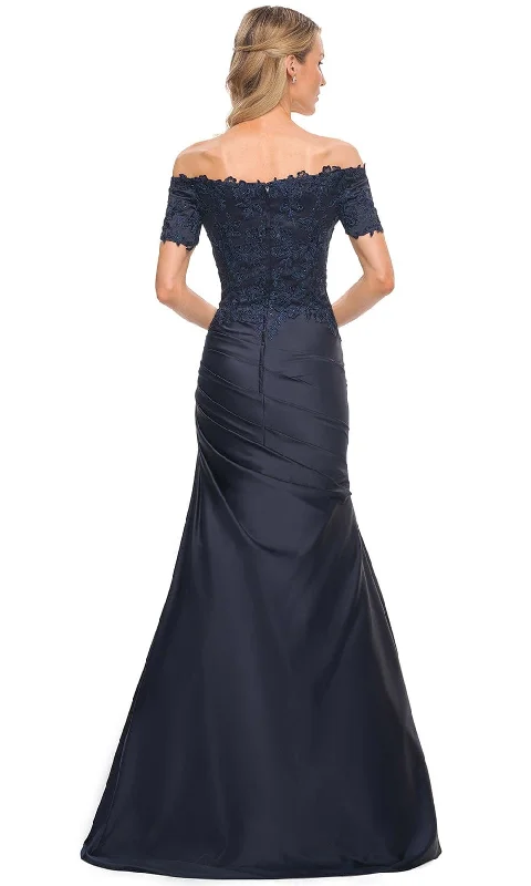 La Femme 30199 - Satin Lace Pleated Mother of the Groom Gown