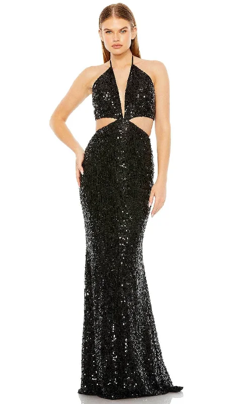 Mac Duggal 93977 - Plunging Halter Sequin Classic Prom Dress