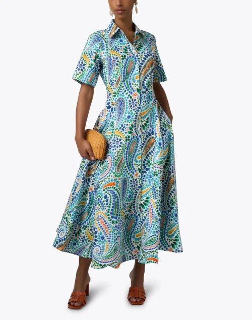 Margery Paisley Print Cotton Dress