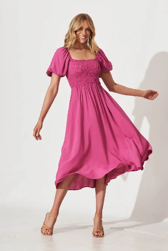 Mariam Midi Dress In Magenta