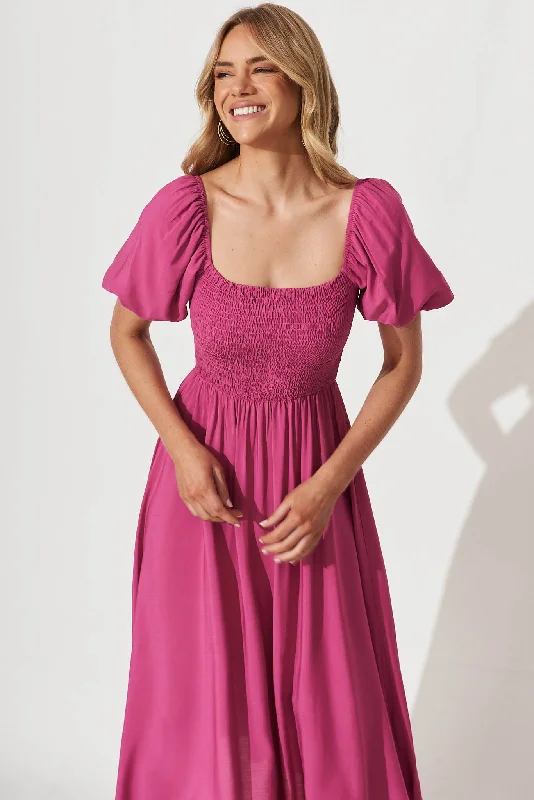 Mariam Midi Dress In Magenta