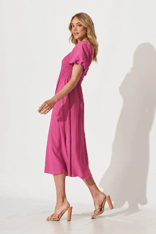 Mariam Midi Dress In Magenta