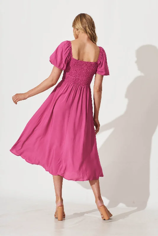 Mariam Midi Dress In Magenta