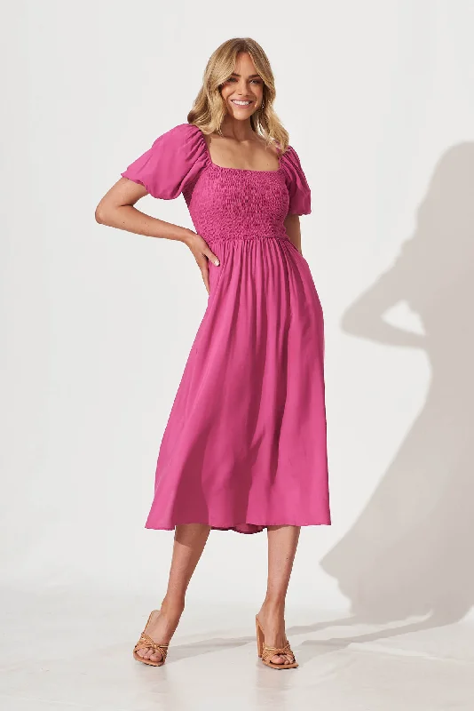 Mariam Midi Dress In Magenta