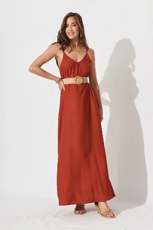 No Scrubs Maxi Dress In Rust