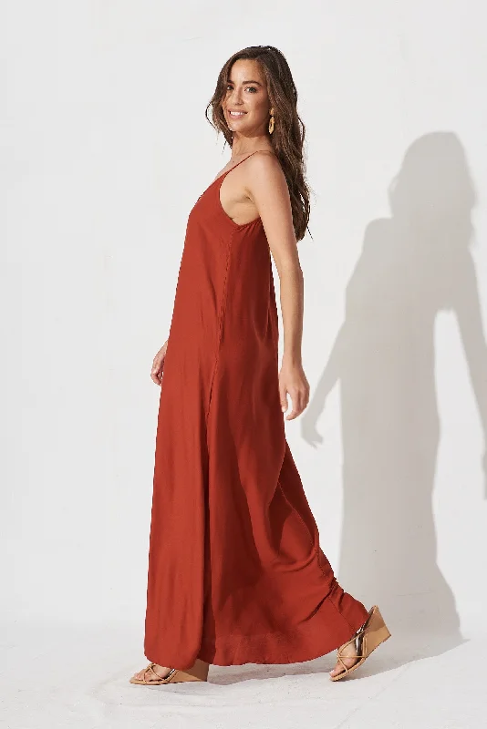 No Scrubs Maxi Dress In Rust