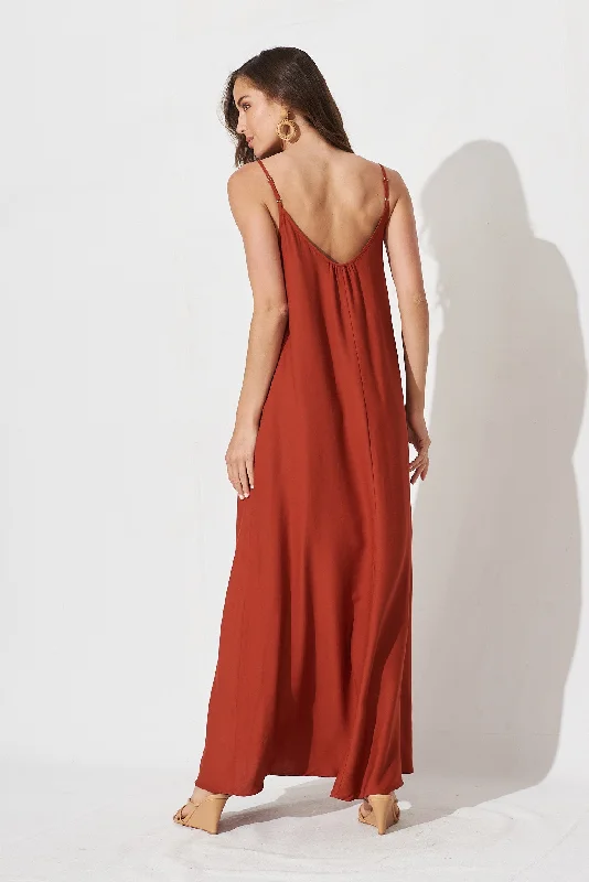 No Scrubs Maxi Dress In Rust