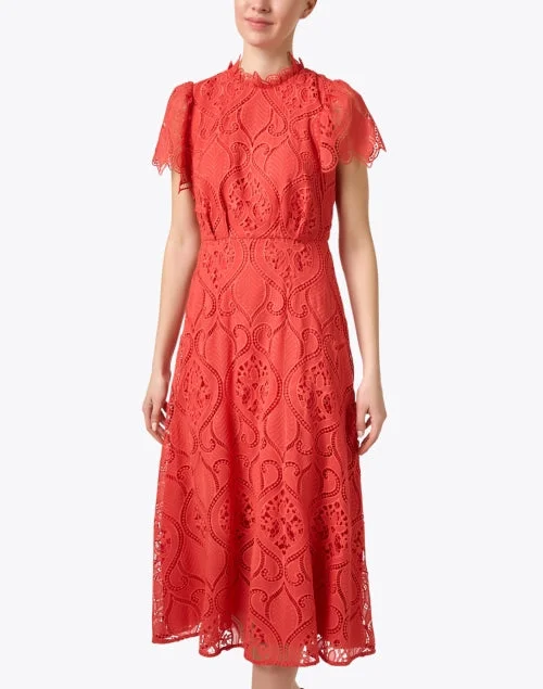 Norma Poppy Red Eyelet Dress