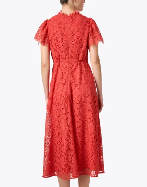 Norma Poppy Red Eyelet Dress