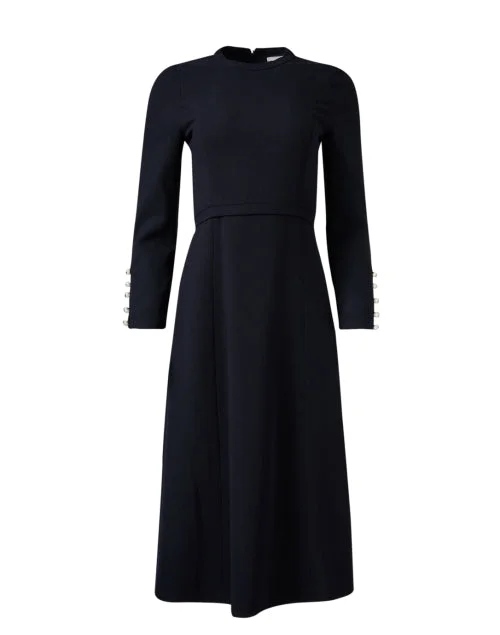 Oxley Navy Wool Crepe Dress