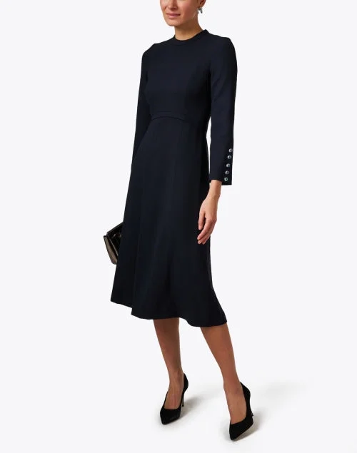 Oxley Navy Wool Crepe Dress