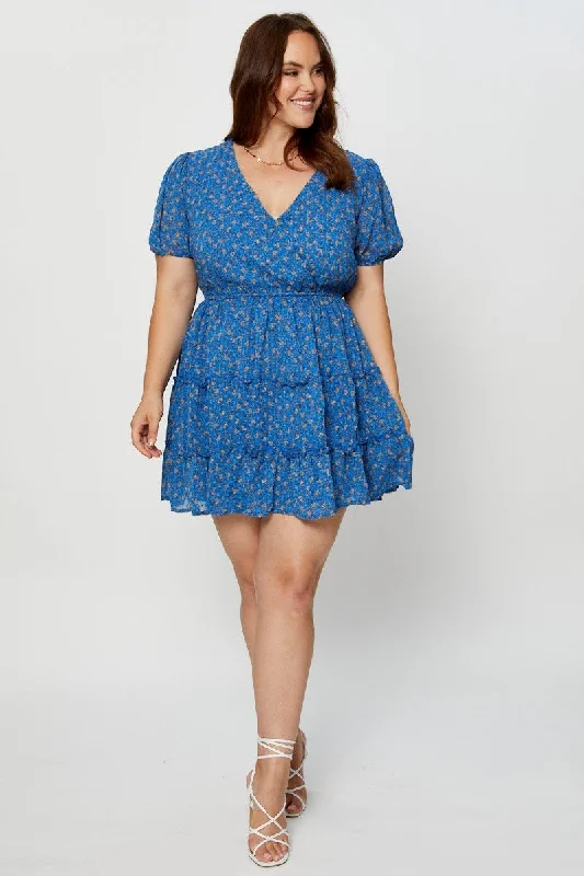 Paisley Pr Skater Dress V-neck Short Sleeve