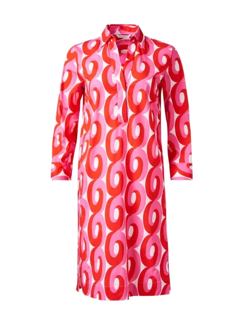 Pink and Orange Print Dress