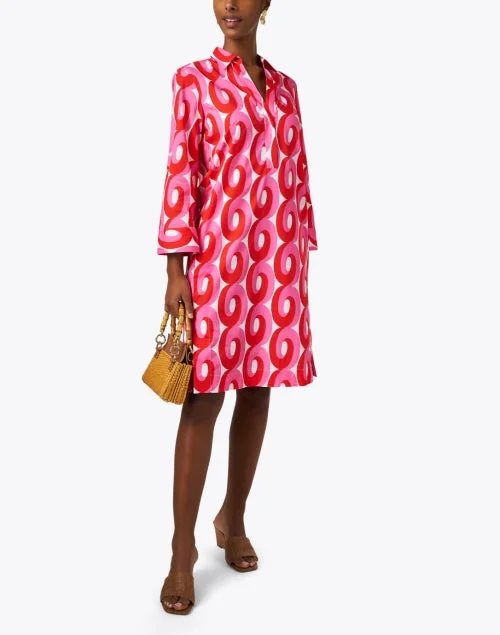 Pink and Orange Print Dress