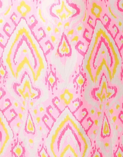 Pink Ikat Print Cotton Tunic Dress