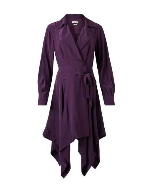 Purple Silk Shirt Dress