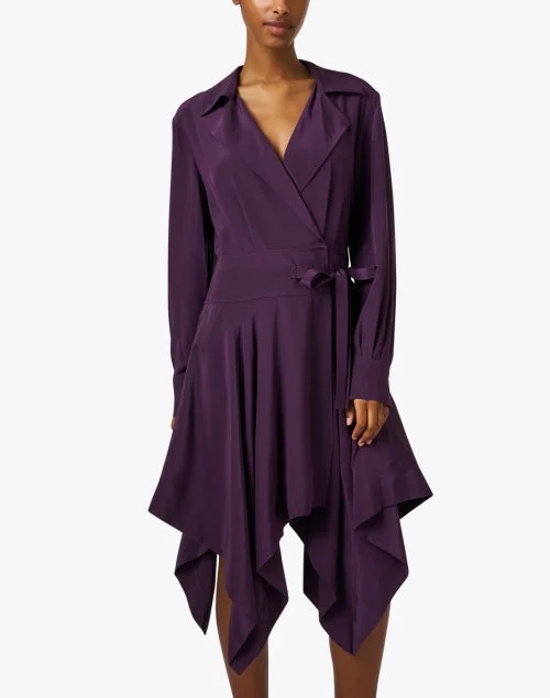 Purple Silk Shirt Dress