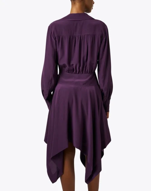 Purple Silk Shirt Dress