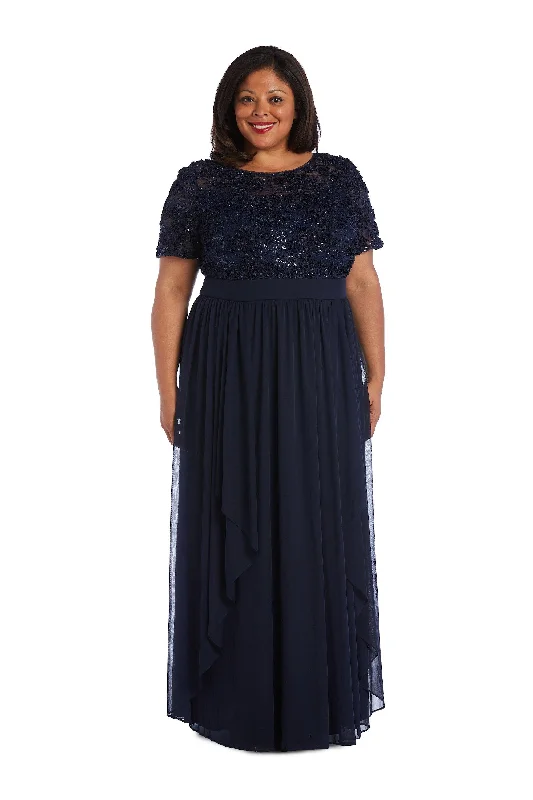 R&M Richards 5516W Long Formal Plus Size Navy Dress Sale