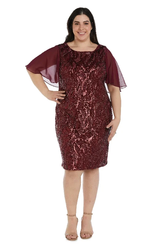 R&M Richards 7531W Plus Size Short Capelet Dress