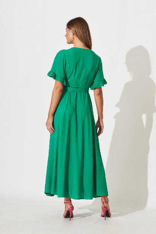 Rondal Maxi Wrap Dress In Green